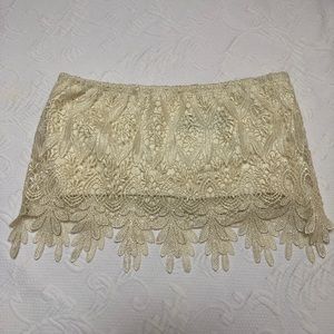 Paper Heart Lace Tube Crop Top from LF Stores